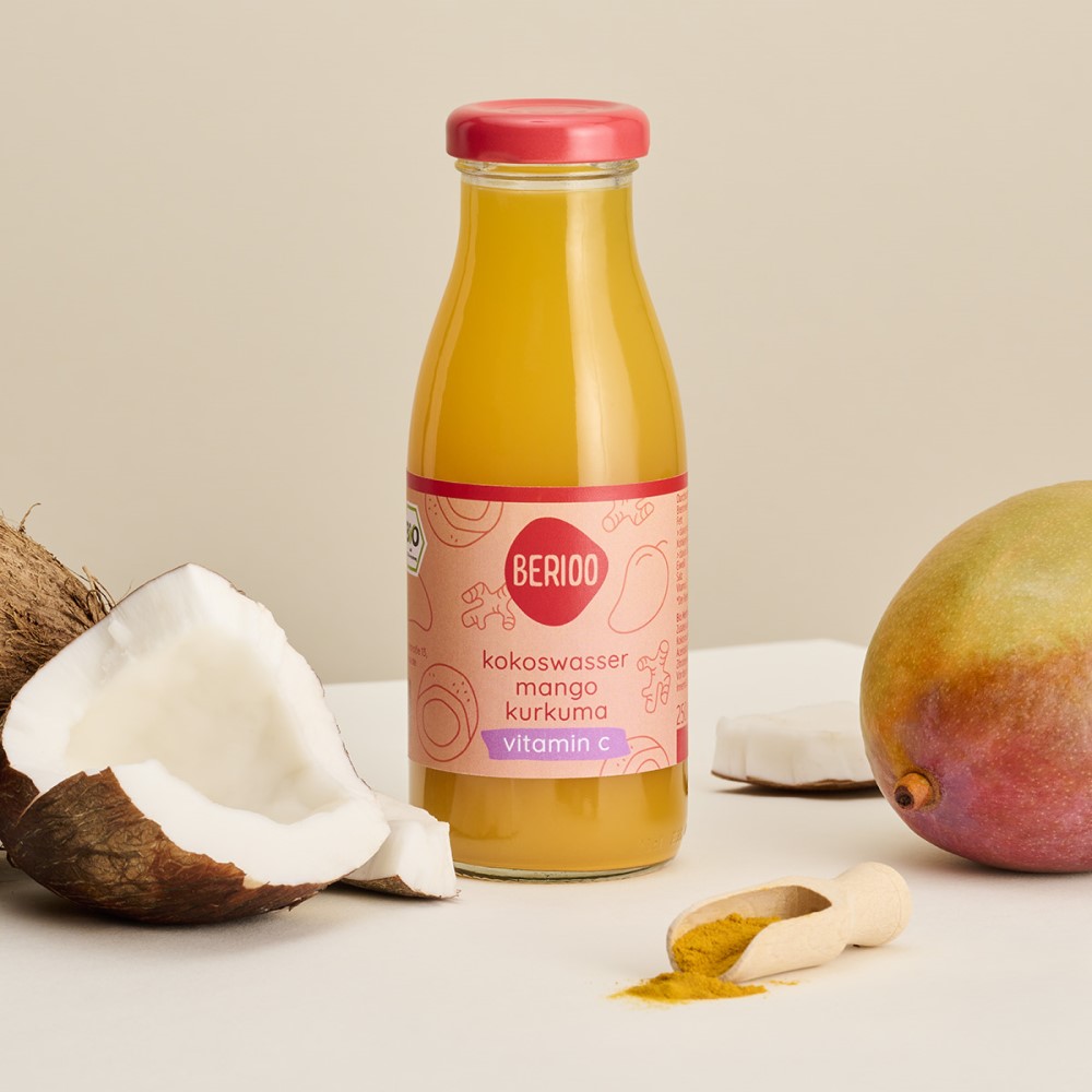 Kokoswasser Mango Kurkuma