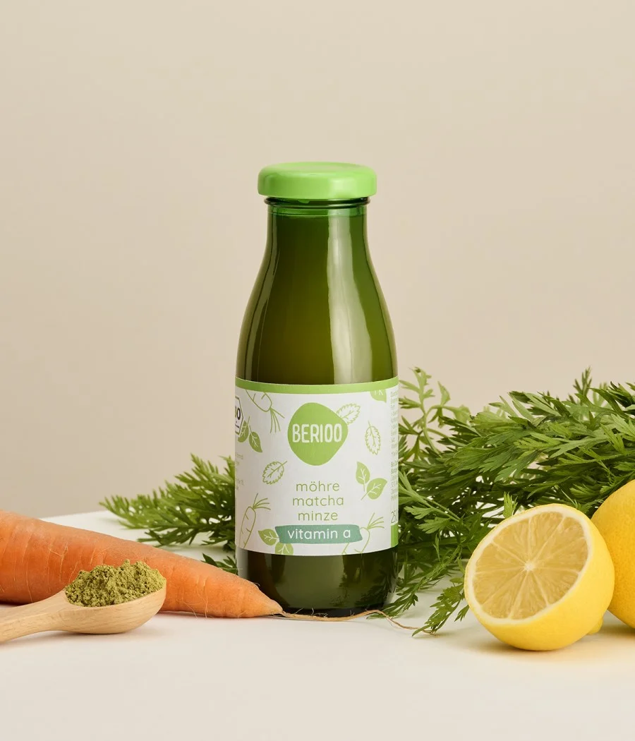 Möhre Matcha Minze Saft